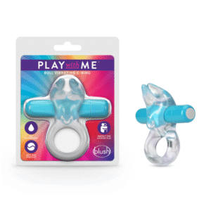 Play With Me By Blush® | Bull: Blue Vibrating Penis Ring