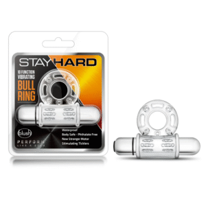 Stay Hard By Blush® | Bull Ring: 3-In-1 Clear 10-Function Vibrating Penis Ring