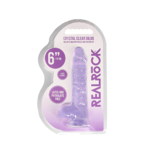 6" / 15 cm Realistic Dildo With Balls - Purple