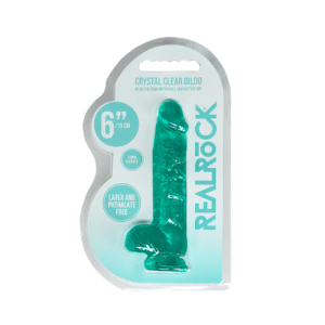 6" / 15 cm Realistic Dildo With Balls - Turquoise
