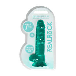 7" / 19 cm Realistic Dildo With Balls - Turquoise
