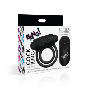 28X Remote Control Vibrating Cock Ring & Bullet - Black