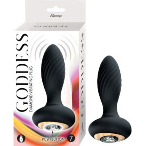 GODDESS DIAMOND VIBRATING PLUG-BLACK