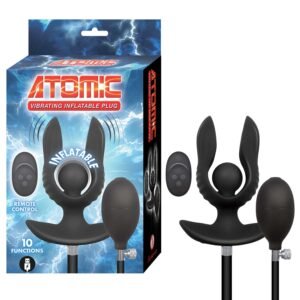 ATOMIC VIBRATING INFLATABLE PLUG-BLACK