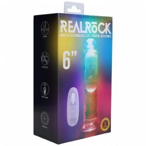 LED Vibrating Straight Cock - 6" / 15 cm - Transparent