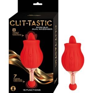 CLIT-TASTIC ROSE BUD DUAL MASSAGER-RED